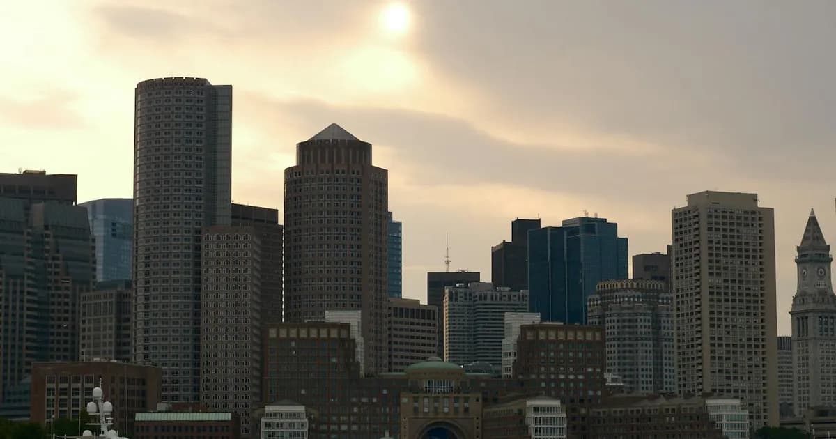 Boston harbor cityscape